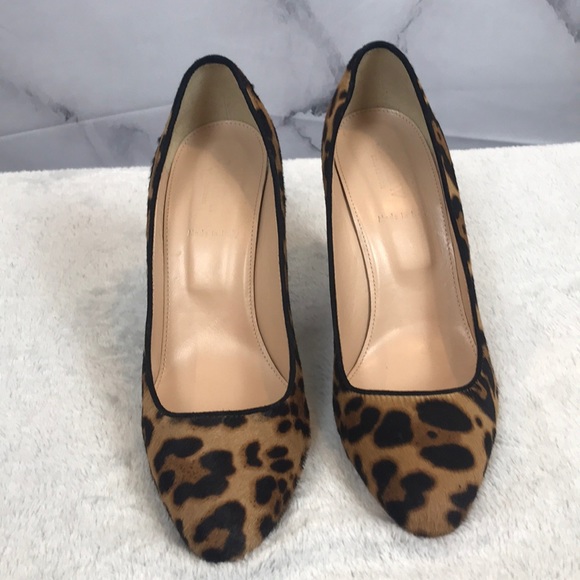 J Crew calf hair leopard print Leather block heel - Picture 4 of 7
